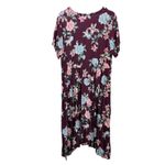 Torrid Burgundy Red Floral Challis Button Up Midi Shirt Dress Pockets Size 2X Photo 7