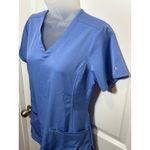 HH Works by Healing Hands Blue V Neck Scrub Top Short Sleeve Women's Small Photo 1