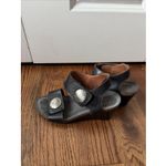 Taos Carousel 2 Black Silver Leather Wedge Sandals Size 36 5.5 Photo 2