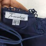 Two Sisters Germaine Blue Crochet Skater Lace Up Back Mini Dress Size 8 Photo 5