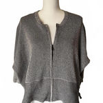 CAbi  Women's Black and White Striped Zip-Up Sweater Photo 0