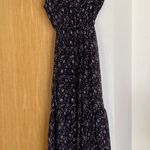 Maxi flowy soft dress made in Italy. Snatched waist and frilly cute sleeves. Black Size XS Photo 0