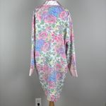 Victoria's Secret  Gold Label Robe Womens Medium Pink Satin Floral Double Breasted Photo 5