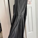 ZARA  Black Textured Mini Dress faux Leather Size M NWT Photo 4