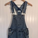 Happily Grey Overalls Medium Wash Denim Raw Hem Women’s Size 1/25 30” Inseam Blue Photo 1