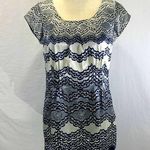 CAbi Silk Chantilly Lace Black White Silver Blouse Top Size Small Photo 0