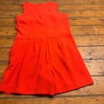 Dalia red Orange Scalloped Neck Sleeveless Romper Shorts Women US 4 Photo 4