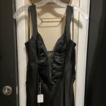Night Moves Prom Collection Black Ruched Backless Gown Size 12 Photo 4