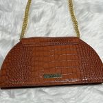 Joy & Iman Orange Crocodile Embossed Bag with Gold shoulder strap B91 Brown Photo 3