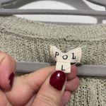 POL Sage Green V Neck Knit Sweater Loose Fit Women Large Boho beachy coolgirl Photo 1