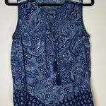 Westport | Blue Paisley Bandana Print Sleeveless Top | Large Photo 0