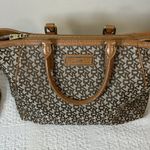 DKNY Signature Brown/Beige Zip Tote w/Saffiano Tan Trim & Double Handles Photo 2