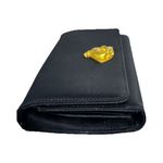 Vtg Stop Sac Béatrice Bongibault Black Wallet Clutch Purse w Gold Tone Emblem Photo 7