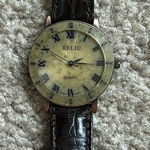 Relic  women’s vintage 90’s genuine leather brown/tan adjustable watch‎ Photo 0