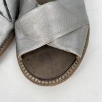 P. Monjo Roman Style Slingback Sandals Lace Up Silver Tan Leather Womens Size 36 Photo 5