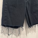 American Eagle  Women's Black Straight Denim Raw Hem Shorts Extra Long Size 8 Photo 1