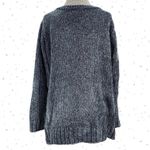 Orvis  Chenille Sweater Steel Gray Blue Relaxed Soft Cozy V-Neck Shiny Size M Photo 1
