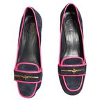 Tory Burch Nora Navy Blue/Pink Suede Loafers Photo 1