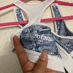Roberto Cavalli  White and Blue snake Patterned Sports Bra size medium Photo 2