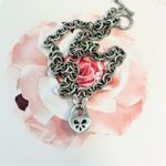 Sterling Silver  Pave Crystal Heart Necklace and Earring Set Photo 7