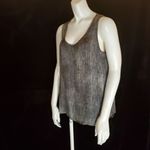 Eileen Fisher  Gray & Black Silk Sheer Tank Top (M) Photo 3