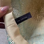 The Limited  Blue Tan Black Woven Paper Hat Sun Beach Circle‎ Photo 2