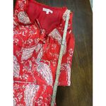 Western Y2K Coquette Babydoll Top Skirt Set Women Small Lace Paisley Boho Silky Red Photo 5