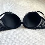 Natori  730023 Feathers Contour Plunge T Shirt Bra 38C Black Mesh Overlay Lace Photo 7