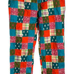 Disney  Parks Mickey Mouse Lounge Pants M Multicolored Patchwork Elastic Waist Photo 0