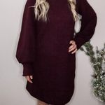 She & Sky Wine Long Sleeve Dress Photo 1