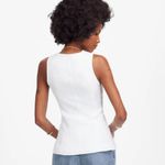 Madewell NWT White Linen Scoopneck Cutaway Vest - Size: 10 Photo 7