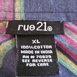 Rue 21  Women’s Plaid Button-Down Shirt – Navy Pink Green Check – Size junior XL Photo 3