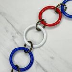 Vintage Red White Blue Chain Link Belt Size S/M Patriotic Photo 6