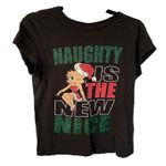 Betty Boop Christmas Baby Tee Indie Sleeze Pinup Grunge Black Naughty Top Large Photo 0