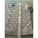 Bobeau  Pink Floral Cut Out Coquette Cotton Blend Cardigan Flare Sleeves Size XL Photo 6