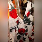 Rosette  Floral Sleeveless Mini Dress with Red Roses EUC Photo 1