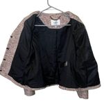 LK Bennett Tweed Fringe Blazer Women’s Size 12 Pink Shoulder Pads Zip Jacket Black Photo 8