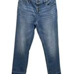 Karl Lagerfeld  Button Fly Straight Cropped Jeans Medium Wash Size 2 Photo 0