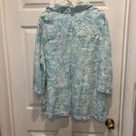 Sigrid Olsen  100% Linen Blouse Size 1X 3/4 Sleeves Collared Popover Floral‎ Photo 5