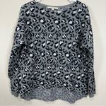 Ann Taylor  LOFT Women's Gray Leopard Print Knit Sweater High Low Pullover Sz S Photo 0
