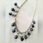 Vintage Blue Dangle Beaded Necklace Choker Photo 2