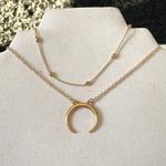 Gold Horn 2 Layer Boho Choker Photo 0