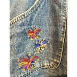Rebecca Malone  Embroidered‎ Denim Capris Size 12 Blue Cotton Blend Women's Pants Photo 3