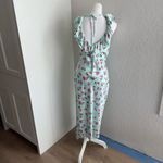 ZARA Mint and Pink Floral Ruffled Midi Dress Size Med Coquette Dollette/Shoujo: Photo 3