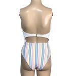 Xhilaration Womens Monokini Swimsuit One Piece Retro Striped Strapless Cutout XS Photo 4