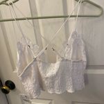 Free People  White Lace Bralette with Floral Design size large Photo 4