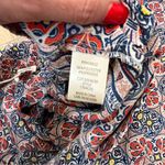 Max Studio NWT  pleated wide leg pants cropped paisley navy blue ornage size XL Photo 9