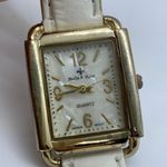 Bella Rose Bella & rose 27mm womens gold tone watch MOP dial white leather strap runs Photo 1
