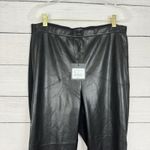 St. John Faux Leather Front Leggings Elastic Pant NWT Size Large $895 Modern Blk Photo 1