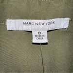 Marc New York  Top Womens 1X Green Blouse‎ Lace Up Roll Tab Office Minimalist Photo 2